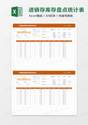 产品销售进销存库存盘点表excel模板