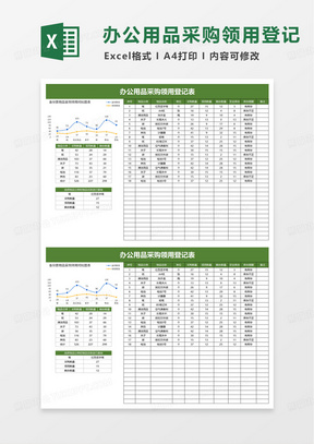 办公用品采购领用登记表excel模板