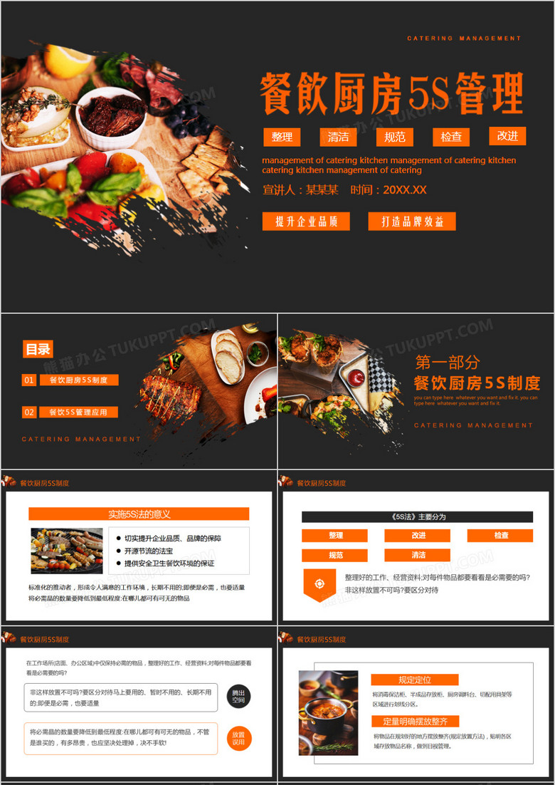 餐饮厨房5S管理培训动态PPT模板