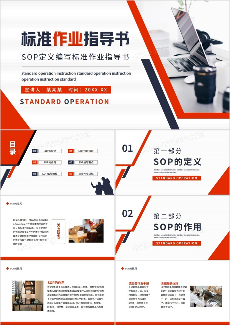 SOP定义编写标准作业指导书动态PPT