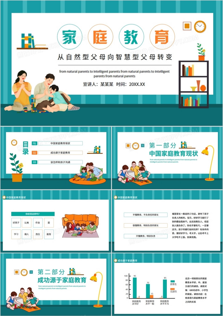 家庭教育从自然型父母向智慧型父母转变动态PPT