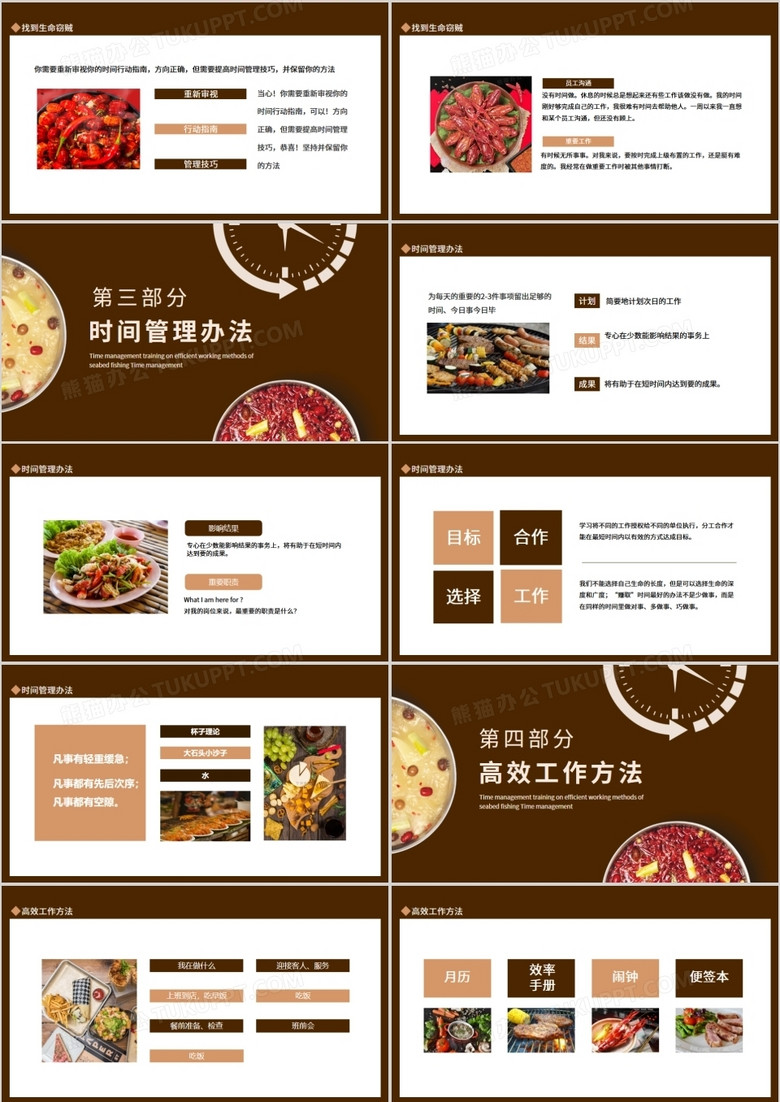 海底捞高效工作办法时间管理培训动态ppt模板下载_熊猫办公