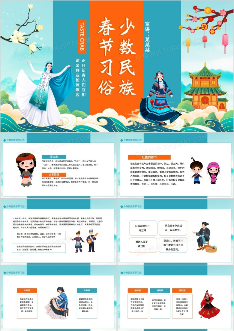 少数民族新年春节习俗动态PPT