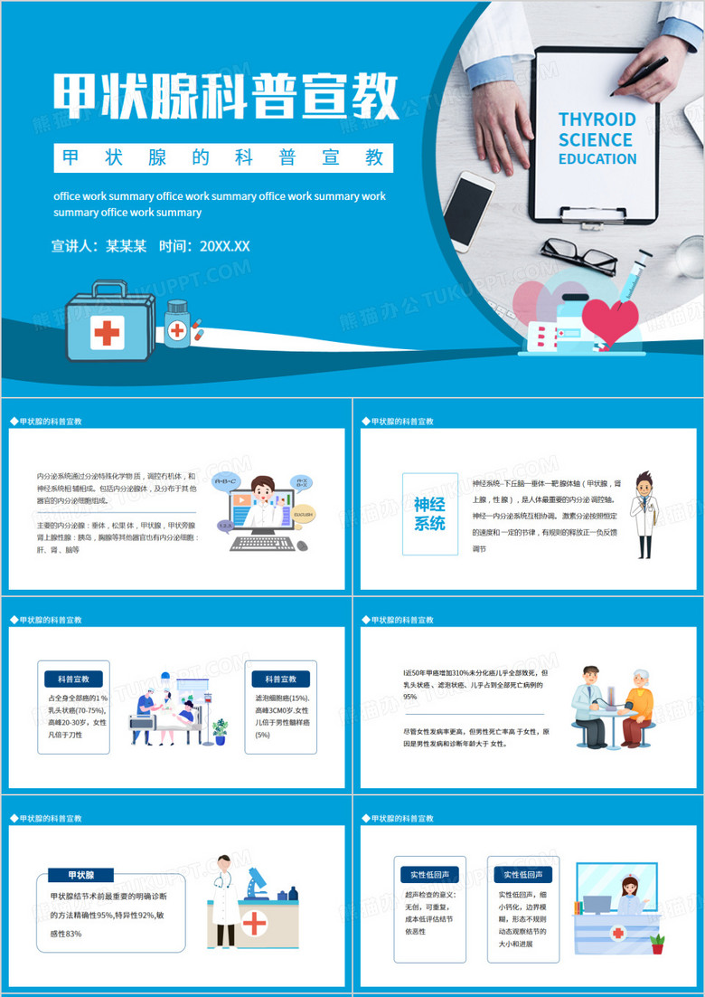 甲状腺的科普宣教动态PPT模板