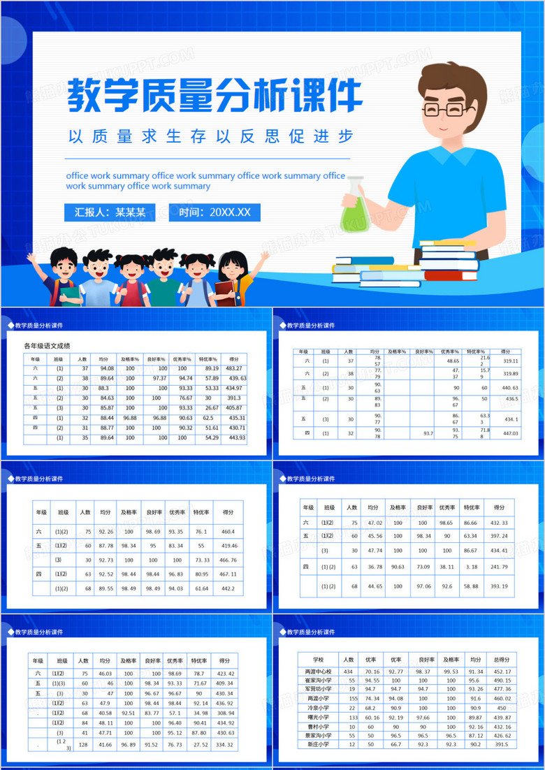 教学质量分析课件以质量求生存以反思促进步动态PPT
