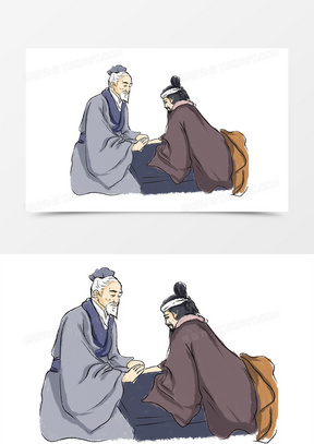 中医医师看病手绘素材