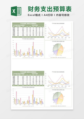 下半年部门财务支出预算表Excel模板