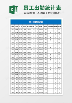 工薪記錄表excel表格2714商務風出勤明細表excel表格模板3020員工考