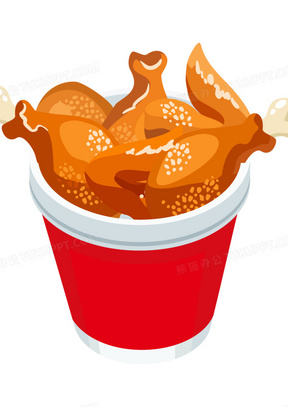 手绘卡通韩国炸鸡素材