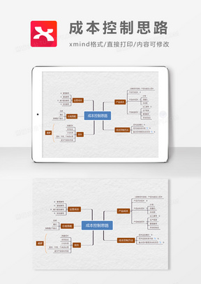 成本控制思路营销思维导图XMind模板