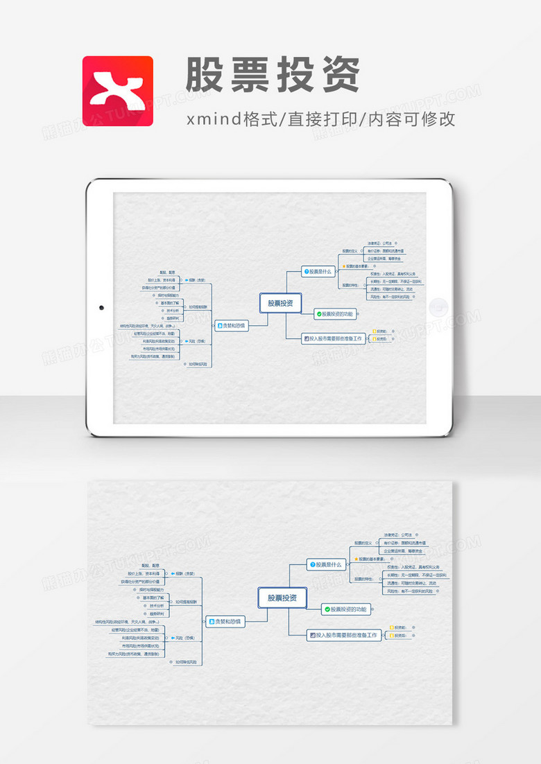 股票投资思维导图XMind模板
