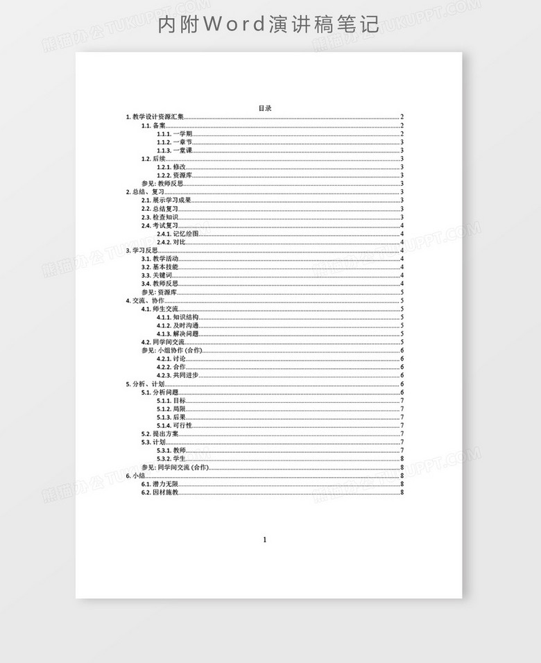 思维导图简洁思维导图教学XMind模板no.2