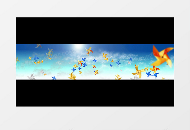 风车上升宽屏背景视频（有音乐）