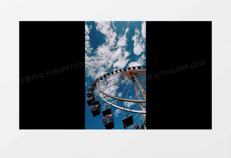 高清实拍蓝天下运行的摩天轮实拍竖版视频素材