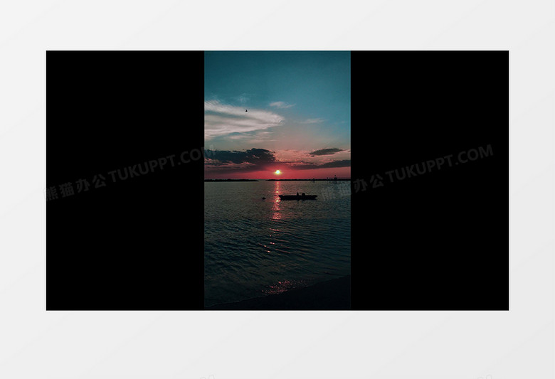 高清实拍傍晚在海面上的船只实拍竖版视频素材