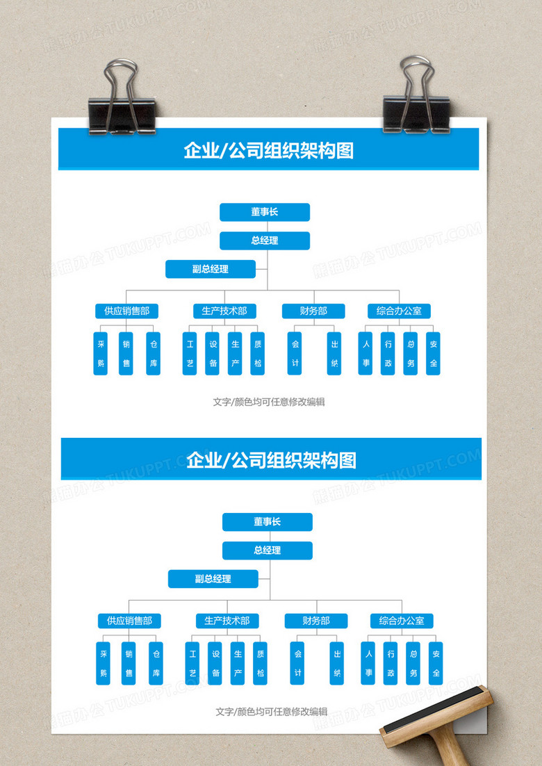 企業公司組織架構圖word模板