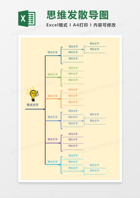 思维发散导图Execl模板