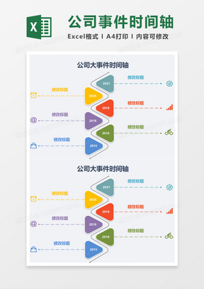 公司大事件时间轴Execl模板