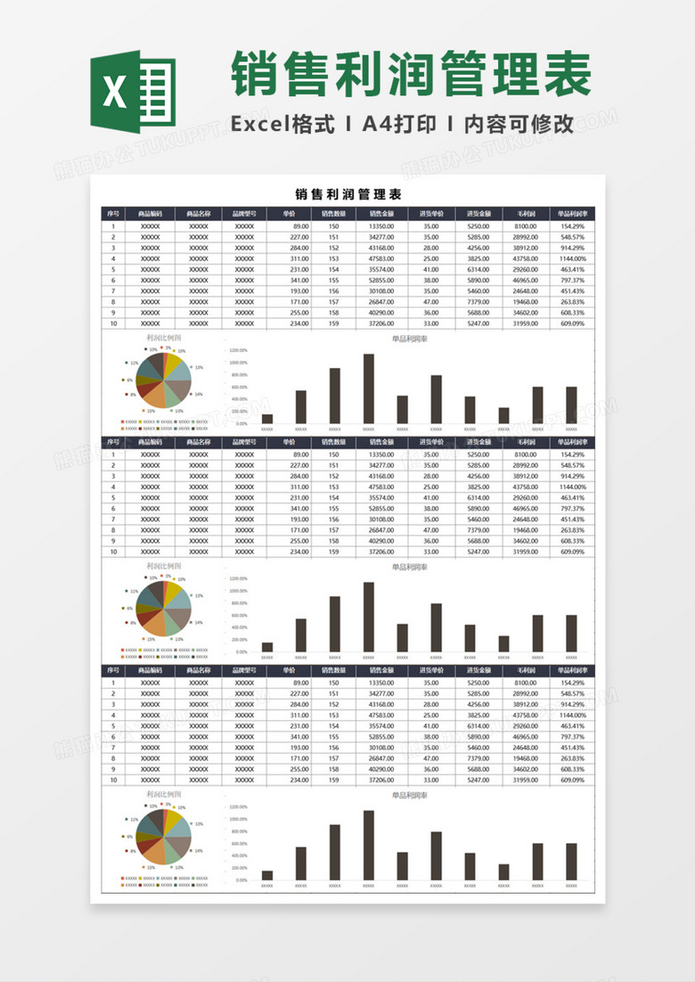销售利润管理表Excel模板