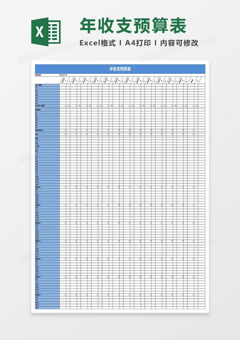 公司年收支预算表