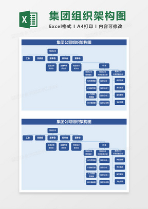 集团公司组织架构图Execl素材