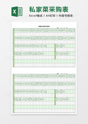 全面餐饮采购表格Excel模板