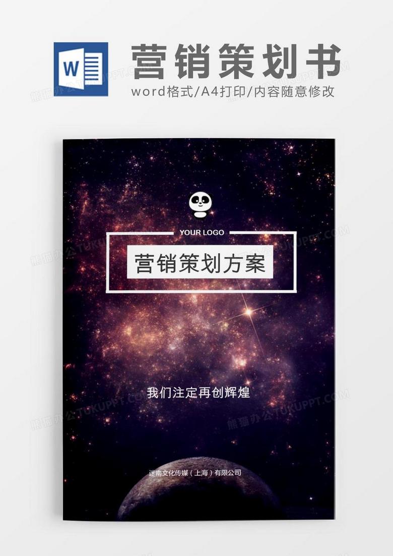 宇宙科技风电商营销策划书word模板.