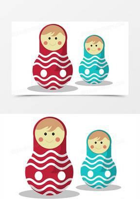 卡通手绘不倒翁玩具装饰素材