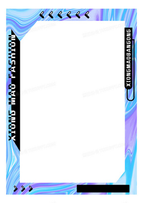 渐变色潮流边框酸性设计免抠元素