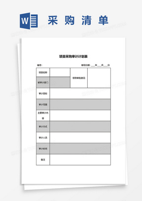 项目采购审计计划表word模板