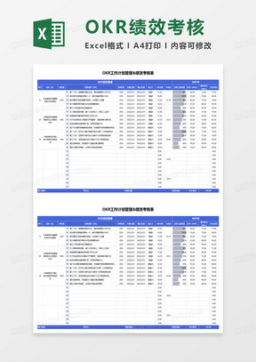 OKR工作计划管理绩效考核表