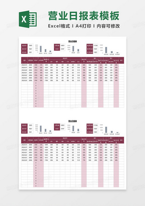 营业日报表excel模板