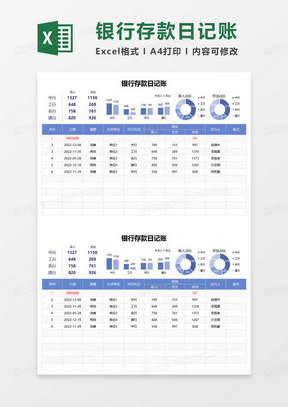 银行存款日记账模板