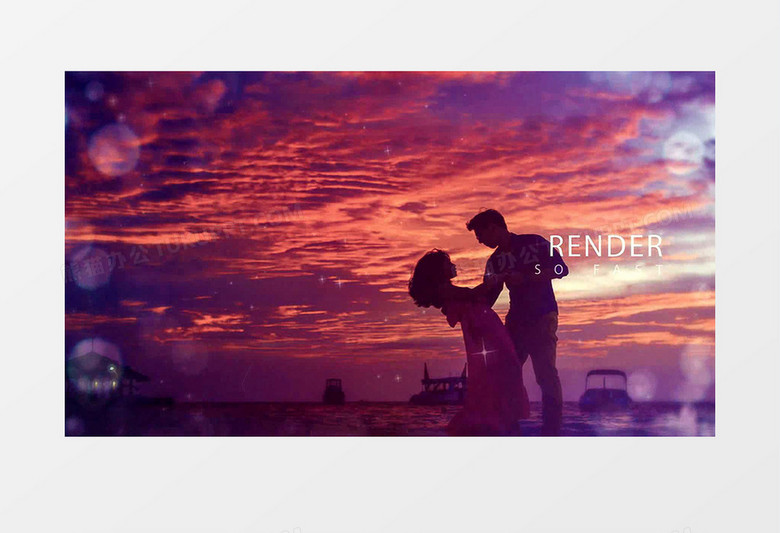 墨水光斑效果美好风景照片展示相册ae视频模板