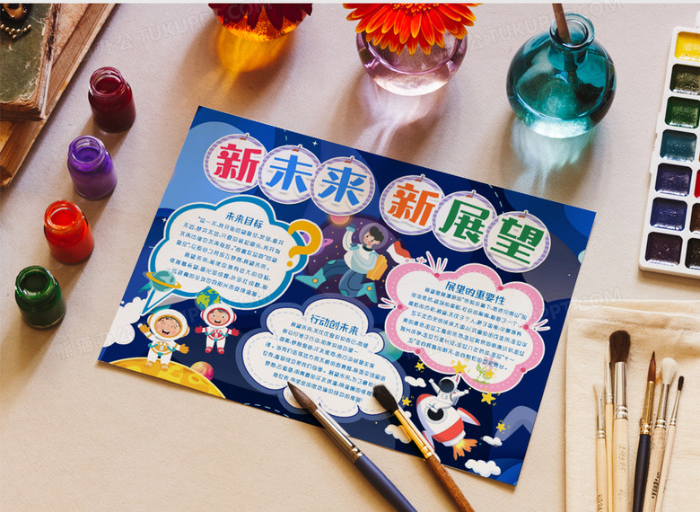 展望新未来科技知识小报手抄报word模版