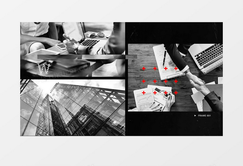 黑白经典城市旅游照片相册图文动画AE模板