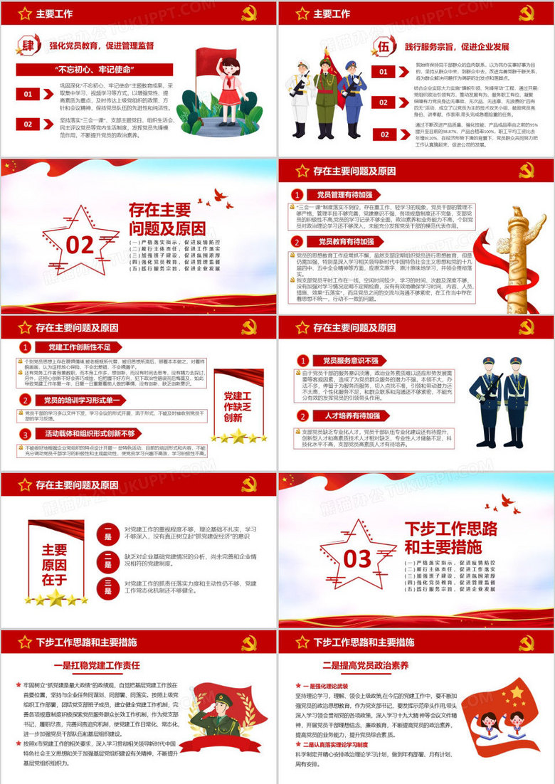 党政风党支部书记抓基层党建工作述职报告PPT模板no.2