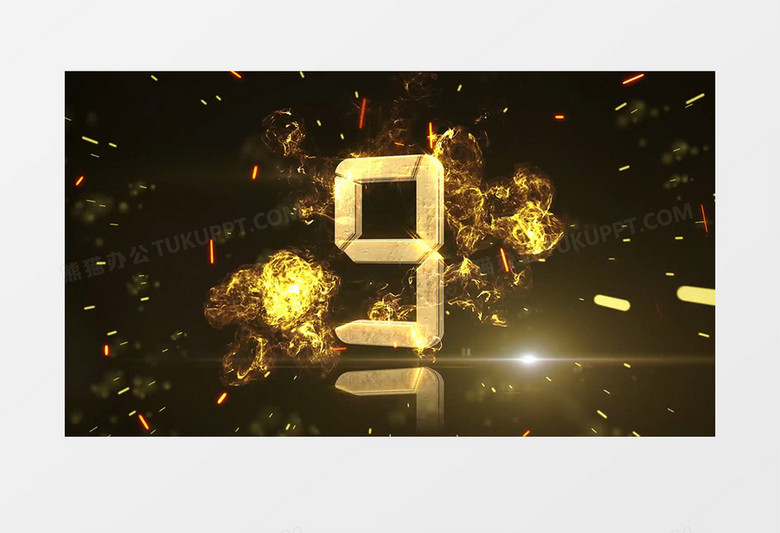 震撼金字粒子爆炸E3D倒计时AE模板
