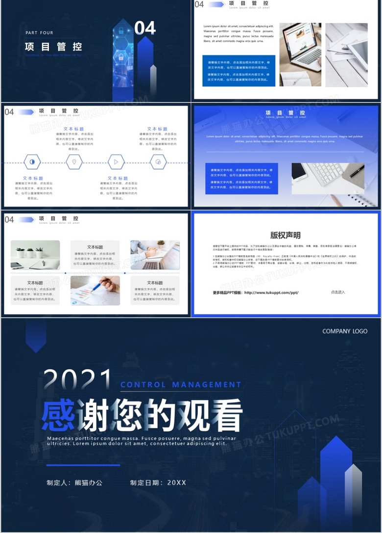 蓝色商务风项目管控方案工作汇报PPT模板no.3