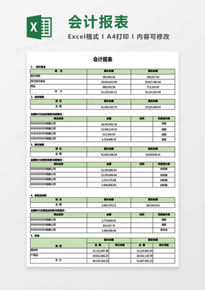 超全面实用财务报表Excel模板