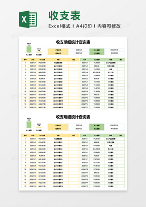 務 收支 支出 開銷 報表 清單 統計138財務收支明細表格excel模板