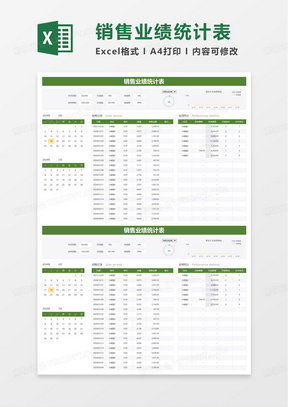 公司销售业绩统计表excel模板