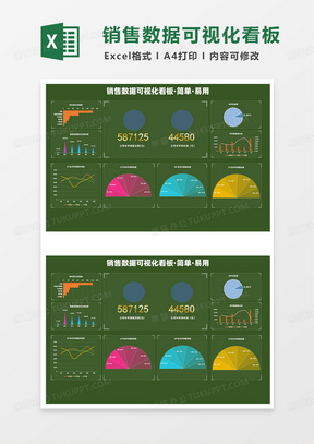 销售数据分析可视化报表excel模板