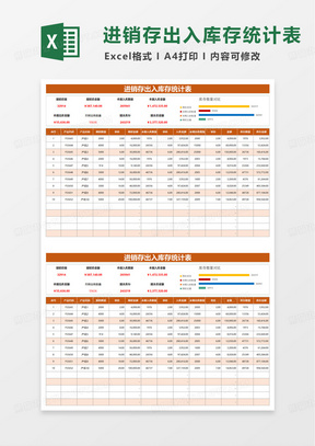 进销存出入库存统计表excel模板