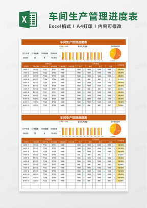 车间生产管理进度表excel模板