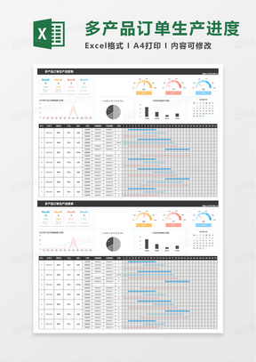 多产品订单生产进度表excel模板