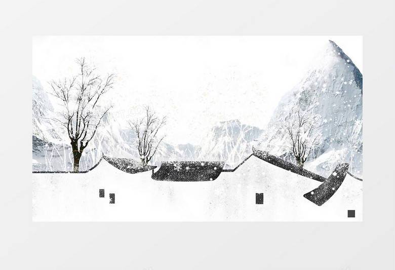 小雪二十四节气中国风AE模板