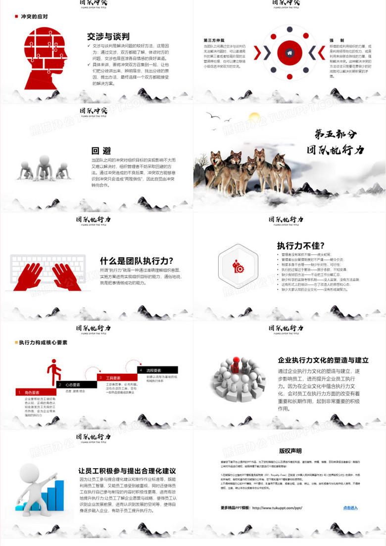 狼文化狼性企业员工培训团队合作企业团队建设培训课件PPT模板no.3