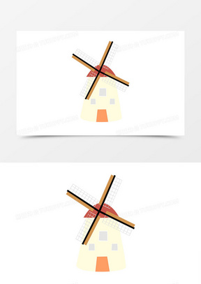 卡通风可爱风车手绘元素