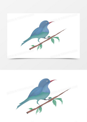 素雅中国古风工笔鸟儿手绘插画